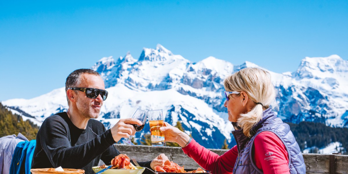 Eten op de berg in Avoriaz